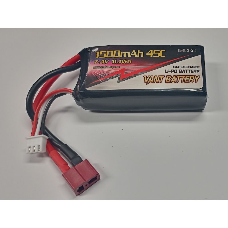 VANT Akku LiPo 1500mAh 7.4V 45C