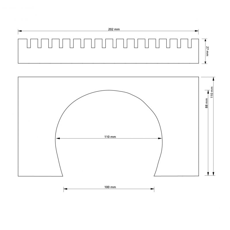Auhagen 11343 Alagútbejárat oldalfalakkal, kétsínes, 2 db