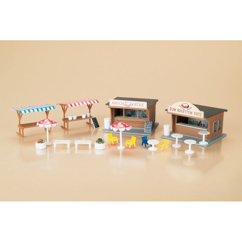 Auhagen 11352 Piaci standok, padok, asztalok