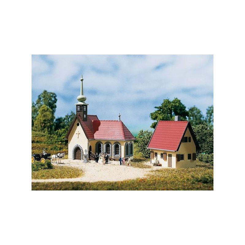 Auhagen 14461 Falusi templom és plébánia /Dorftemplom mit Pfarrhaus/