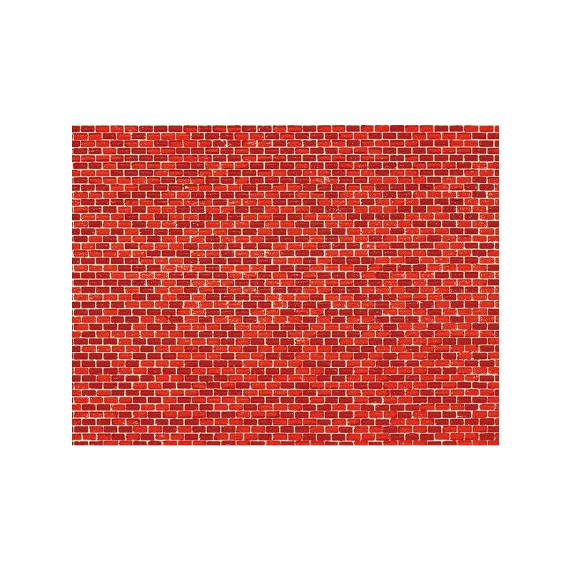 Auhagen 50504 Dekorlap (karton), téglafal, vörös, 220 x 100 mm