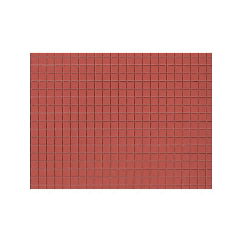 Auhagen 52422 Dekorlap, piactér térkő, vörös, 100 x 200 mm