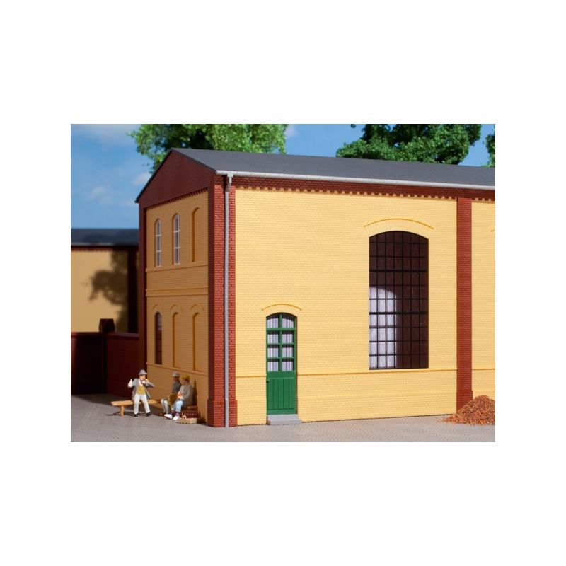 Auhagen 80602 Téglafal, 2325B, ipari ablaknyilással, sárga