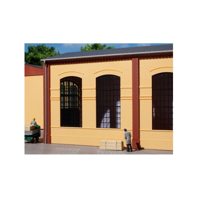 Auhagen 80604 Fal-elemek 2326B sárga, ipari ablakok E /Wände 2326B gelb, Industriefenster E/