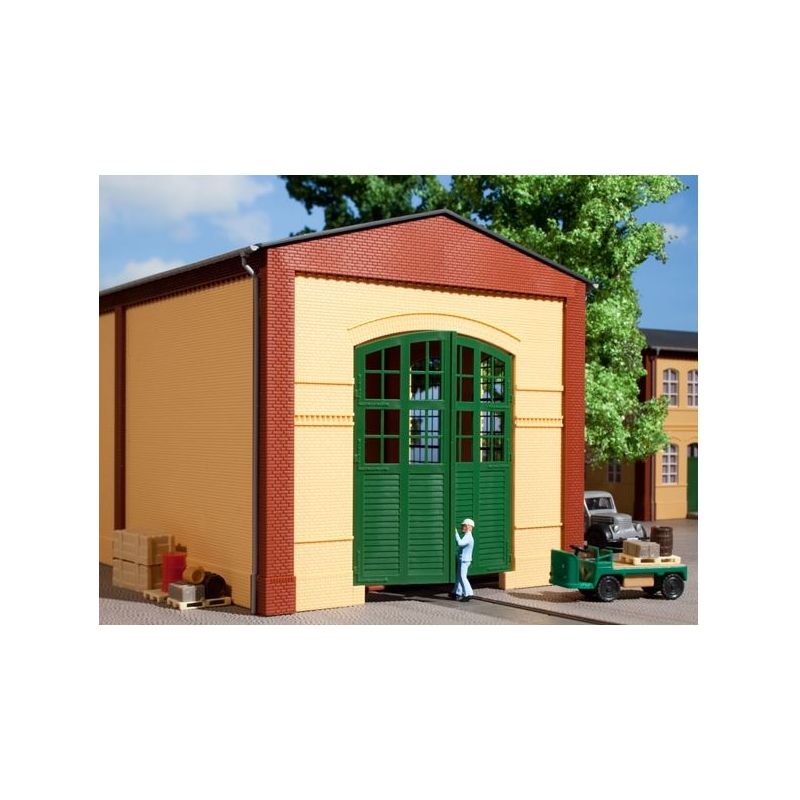 Auhagen 80605 Fal-elemek 2326A sárga, gyárkapú I, zöld /Wände 2326A gelb, Tore I grün/