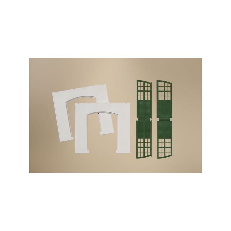 Auhagen 80705 Falak, zöld kapuk /Wände 2326C geputzt, Tore I grün/