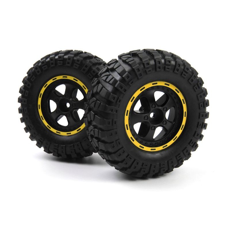 BLACKZON 540266 Smyter Desert Wheels/Tires Assembled (Yellow/2pcs)