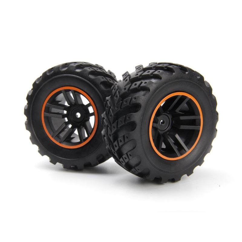 BLACKZON 540327 Spryte Wheels/Tires Assembled (Black/Orange)