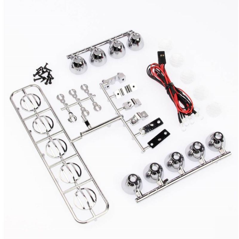 GT Power Crawler fényhíd 5 spot LED világítás szett - króm