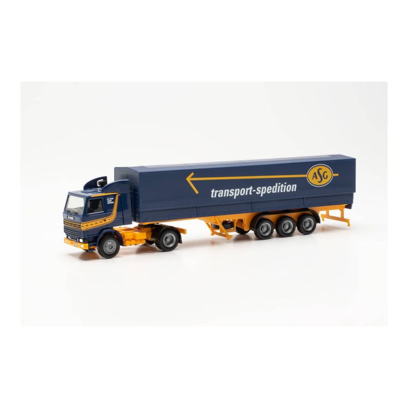 Herpa 315272 Scania 142 nyergesvontató, Transport Spedition félpótkocsival