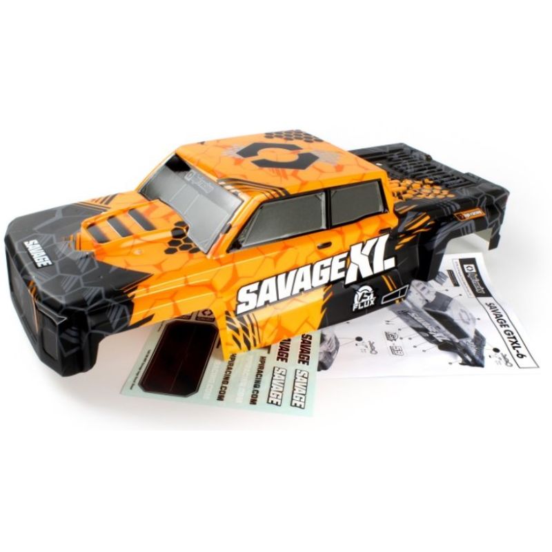 HPI 160106 GTXL-6 Kingcab Painted Truck Body (Black/Orange)
