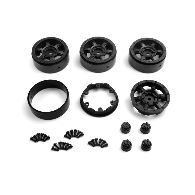 HPI 161114 CC-6 Beadlock Wheel 1.3in (Black/4pcs)