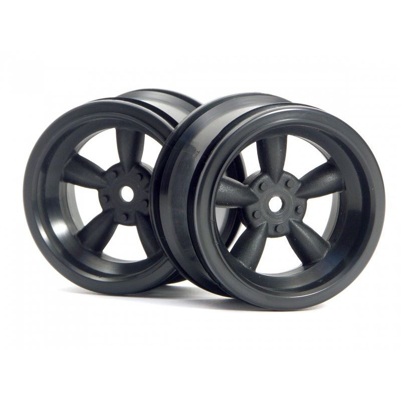 HPI 3821 VINTAGE 5 SPOKE WHEEL 31MM (WIDE) BLACK (6MM OFFSET)