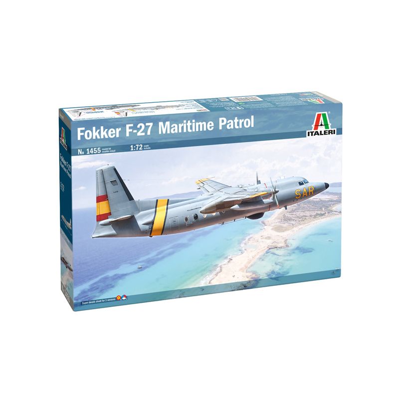 Italeri 1455s Fokker F-27 SAR tengeri járőr repülőgép  1:72
