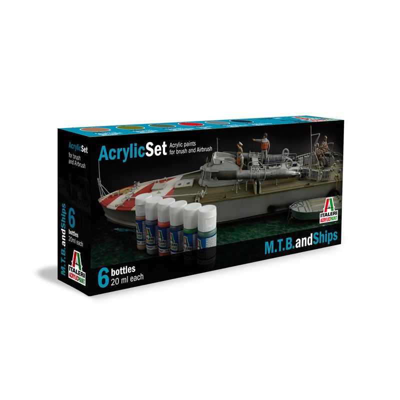 Italeri 434AP ACRYLIC SET 6db: M.T.B. and SHIPS akril makett festék