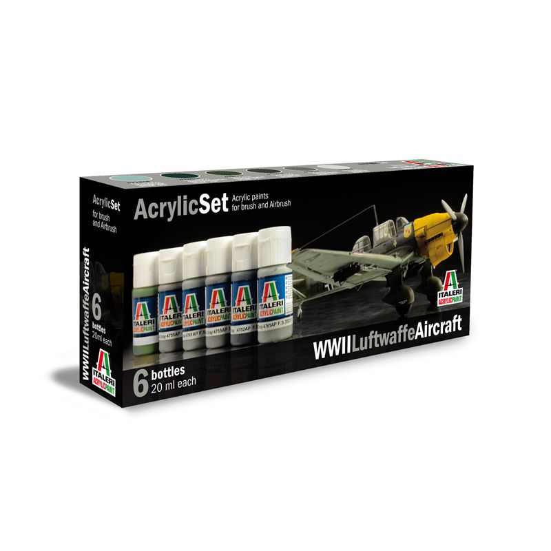 Italeri 436AP ACRYLIC SET 6db: WWII LUFTWAFFE AIRCRAFT akril makett festék