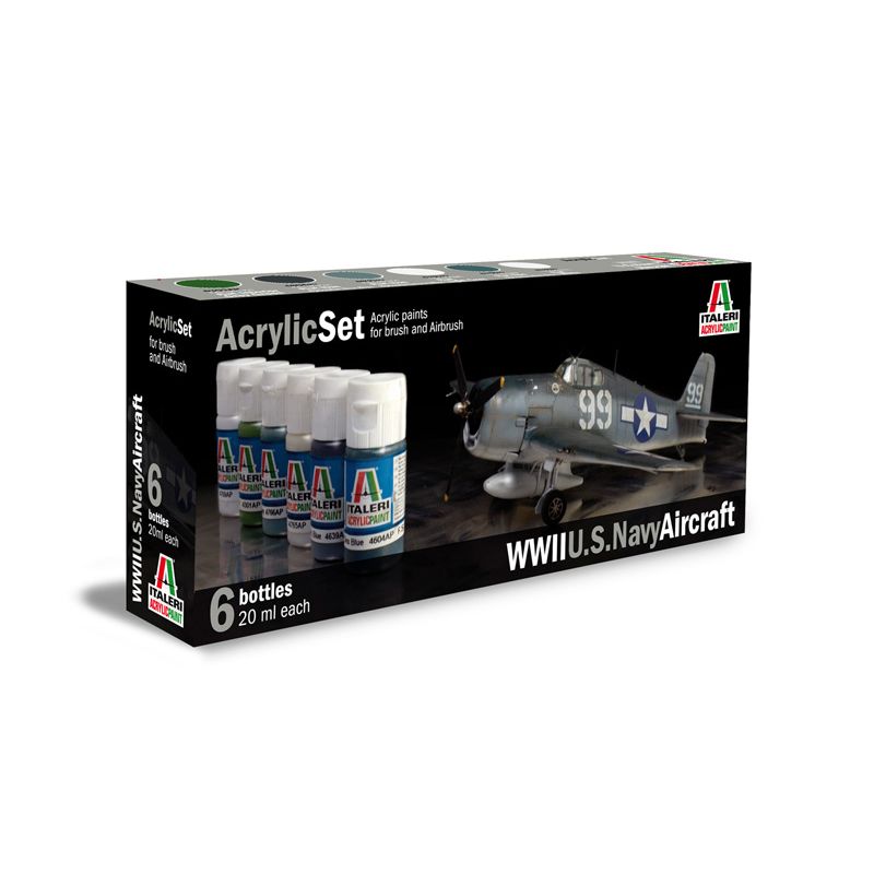 Italeri 439AP ACRYLIC SET 6db: WWII U.S. NAVY AIRCRAFT akril makett festék