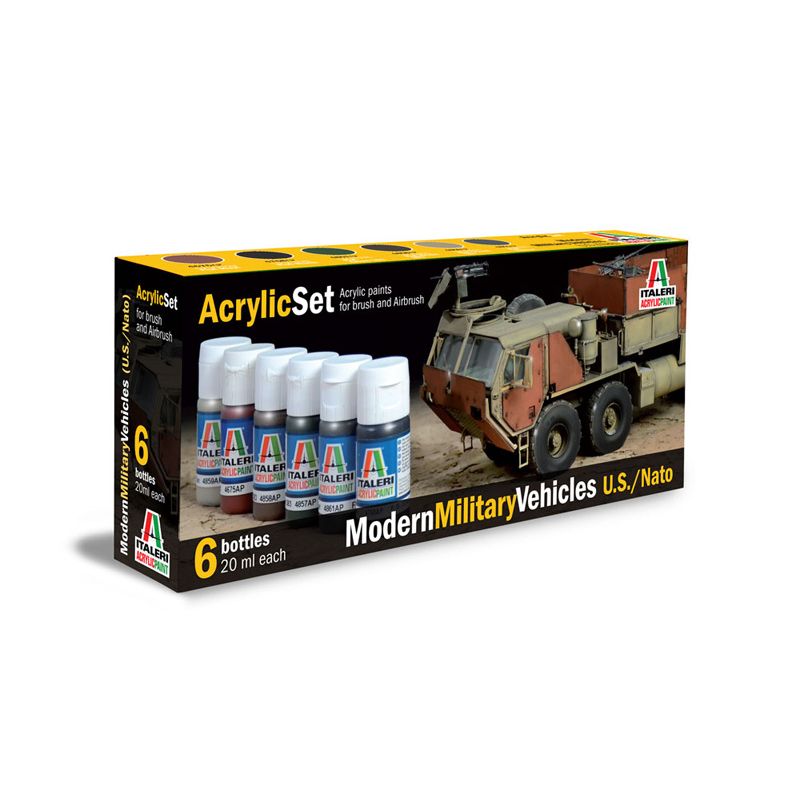 Italeri 442AP ACRYLIC SET 6db: MODERN MILITARY VEHICLES (U.S./N.A.T.O.) akril makett festék