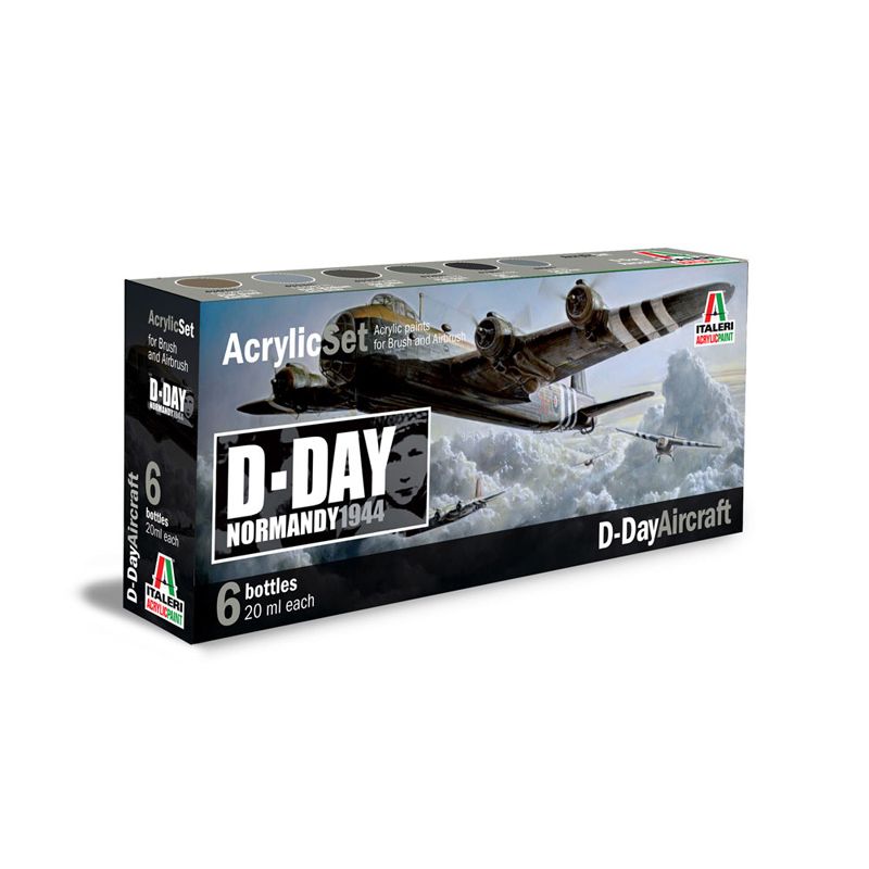 Italeri 445AP ACRYLIC SET 6db: D-DAY AIRCRAFT akril makett festék