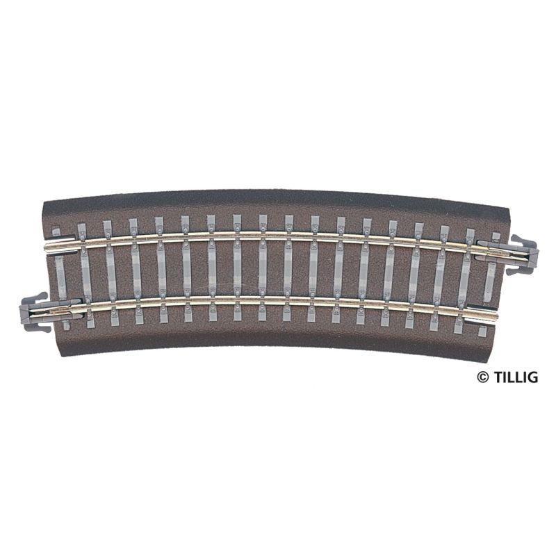 Tillig 83707 Ágyazatos íves sín R22 R353 15'