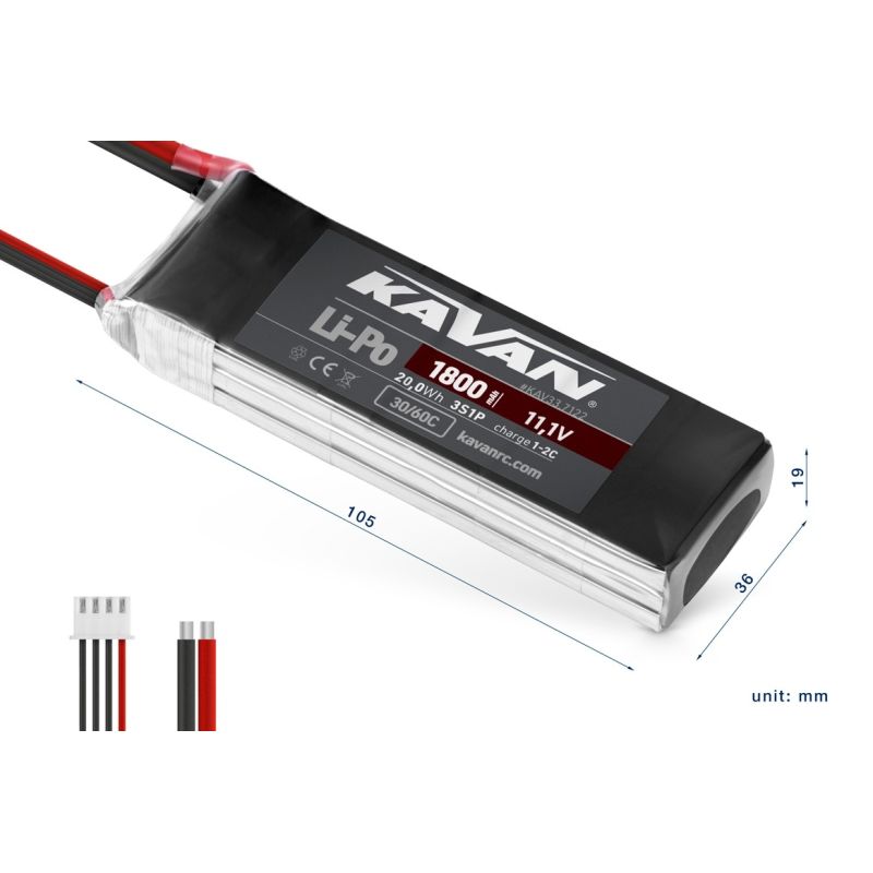 KAVAN Li-Po 1800mAh/11,1V 30/60C Air pack