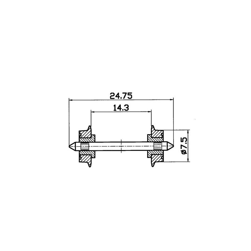 Roco 40189 Kerék kétoldalt szigetelt 7,5 mm 2 db