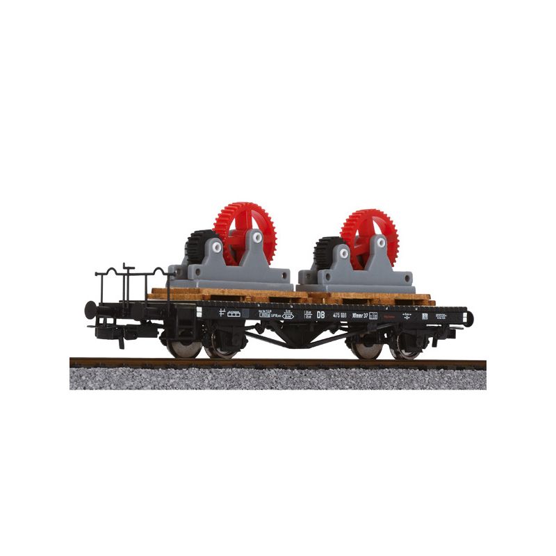 Liliput 235150 Pőrekocsi rakománnyal Xflmmr 37 gépalkatrész rakománnyal DB III