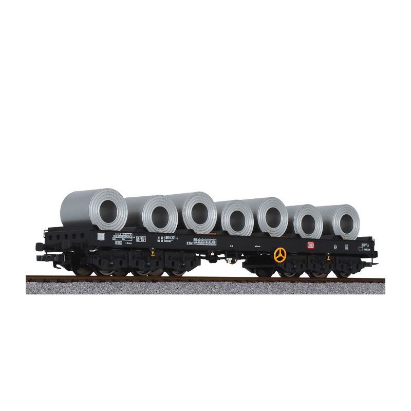 Liliput 235769 Nehézteher-szállító kocsi Sahmms 711 fémlemez-tekercsekkel DB IV-V
