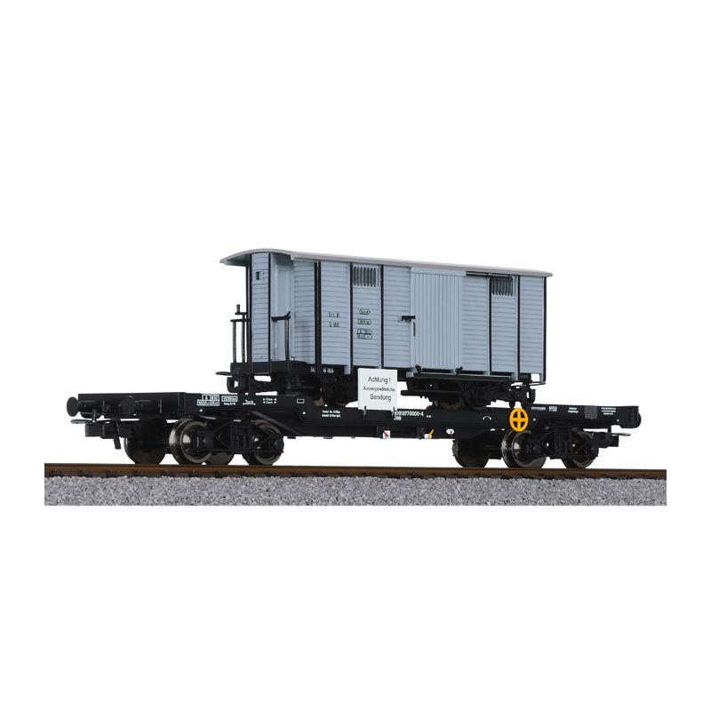 Liliput 235789 Nehézteher-szállító kocsi H0e tehervagon-rakománnyal (G 166, St.L.B. ) ÖBB IV-V