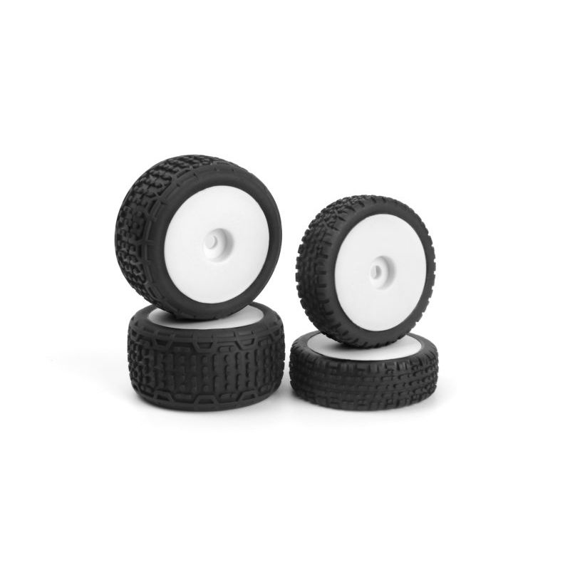 MAVERICK MV150866 Sideline Buggy Wheel/Tire Set (White/Front/Rear)