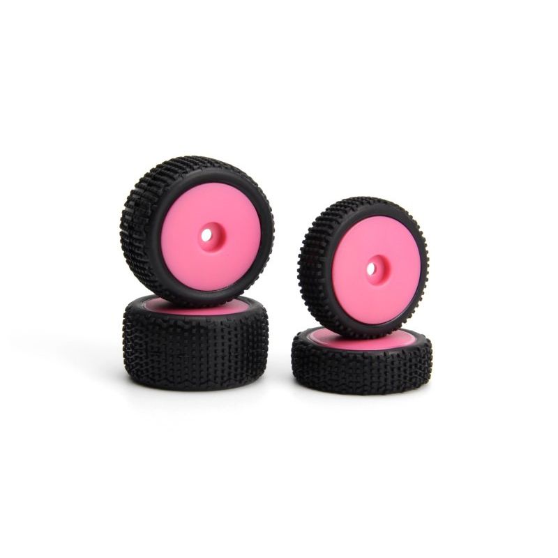 MAVERICK MV150868 Sideline Buggy Wheel/Tire Set (Pink/Front/Rear)