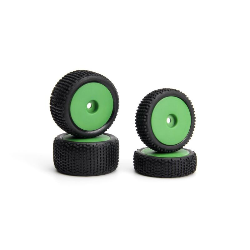 MAVERICK MV150869 Sideline Buggy Wheel/Tire Set (Green/Front/Rear)