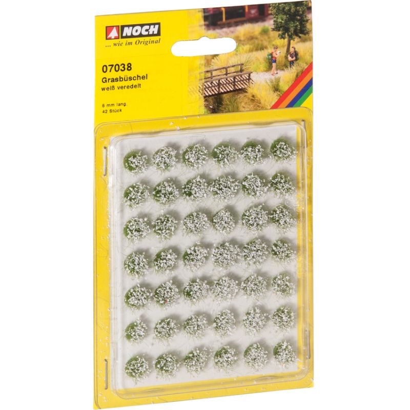 Noch 07038 Fűcsomók, fehér virágok, 6 mm, 42 db