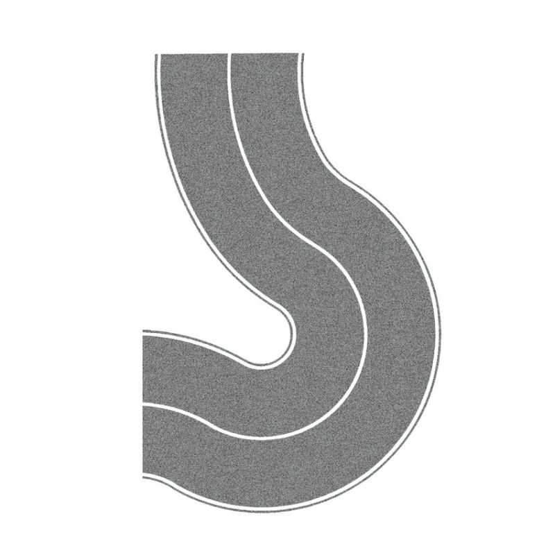 Noch 48584 Aszfaltút (országút), univerzális kanyar, 66 mm, 2 db, szürke