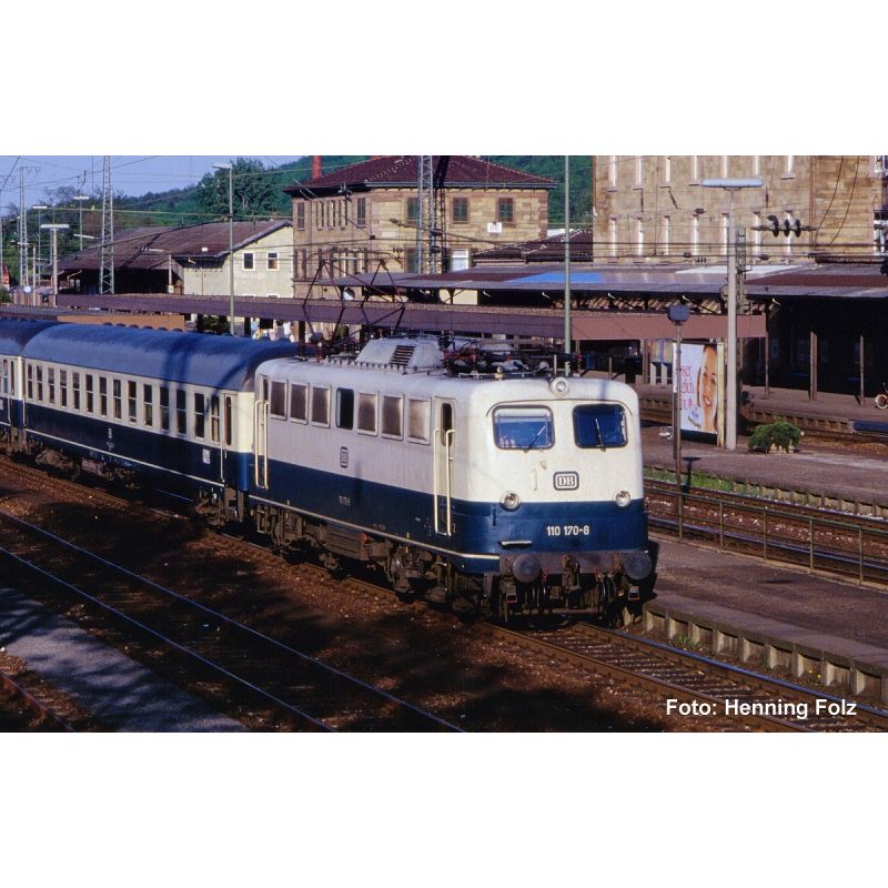 PIKO 21774 villanymozdony/Sound BR 110 blau/beige DB IV + PluX22 Dec.