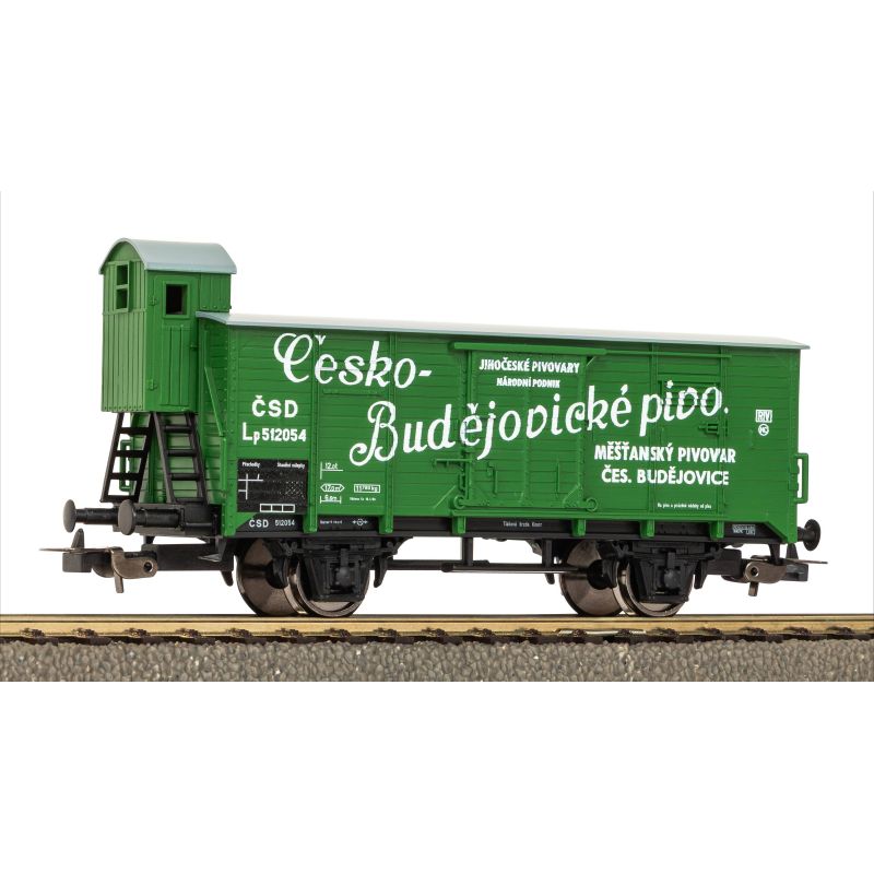 PIKO 24561 Sörszállító kocsi fékházzal, G02, Cesko-Budejovické Pivo, CSD III