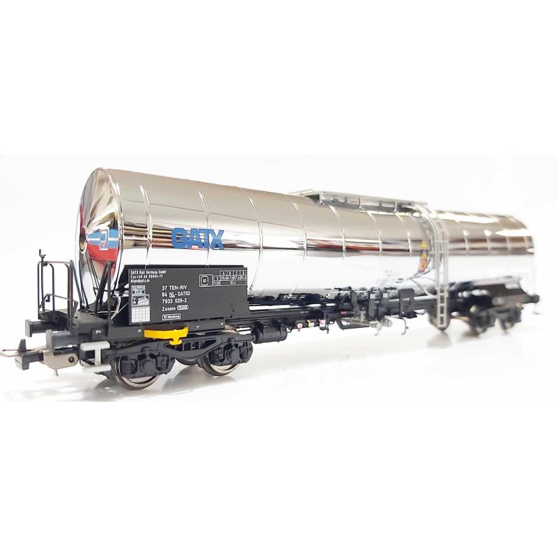 PIKO 24614 Tartálykocsi fékhíddal, Zacens, vegyianyagszállító, GATX, Chemoil, NL VI