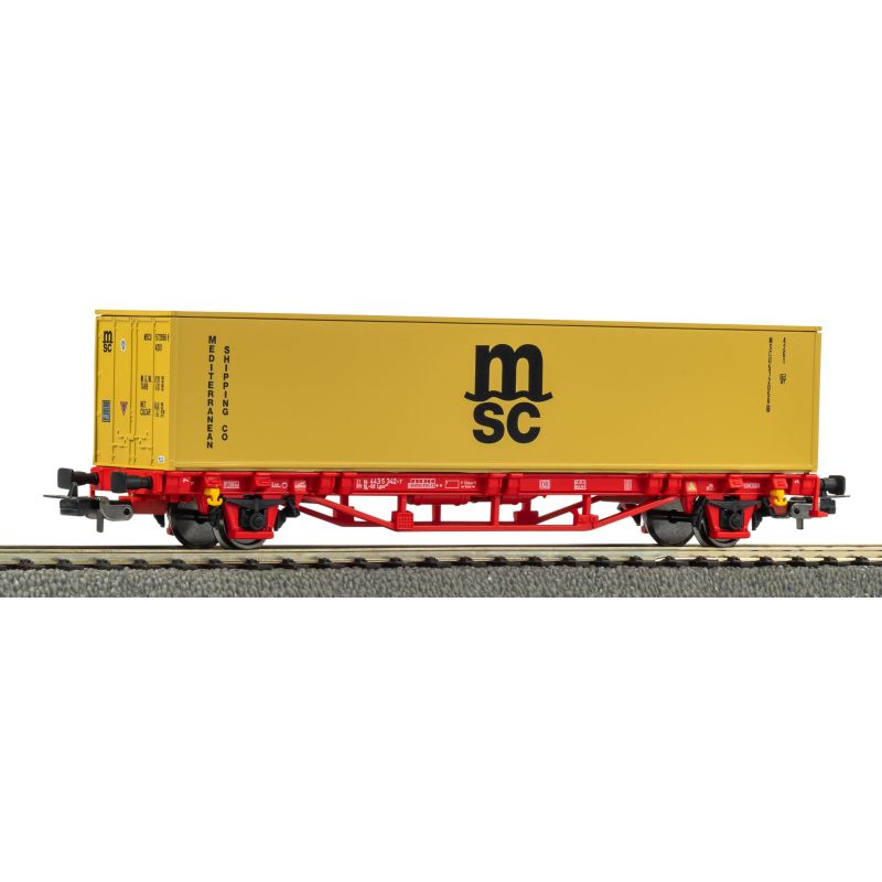 PIKO 27726 Konténerszállító kocsi, Lgns, MSC konténerrel, NS V
