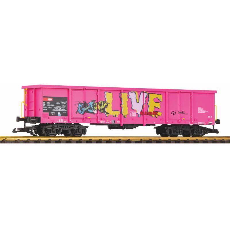 PIKO 37013 Nyitott teherkocsi, Eaos, graffitivel, SBB VI