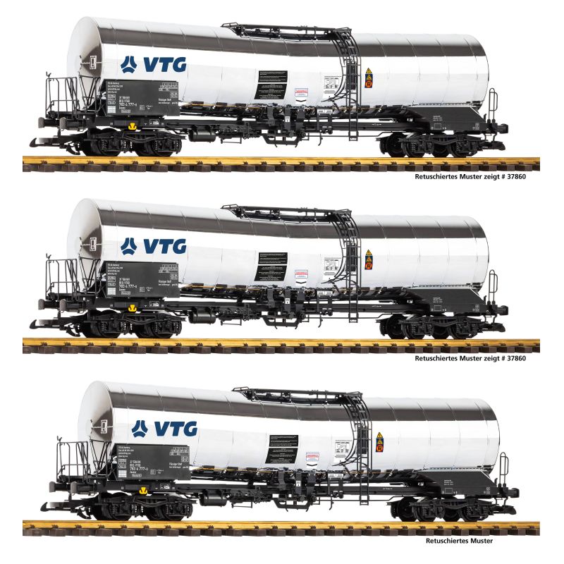PIKO 37863 Tartálykocsi készlet, Zacens, krómtartály, VTG VI