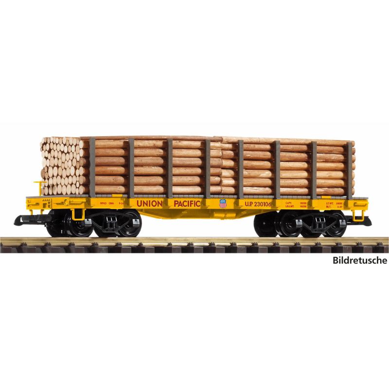 PIKO 38798 Pőrekocsi farönkrakománnyal, Union Pacific