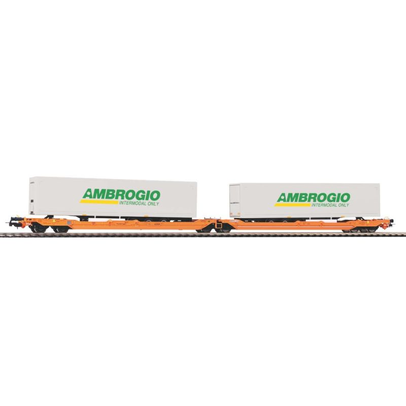 PIKO 54779 Iker-zsebeskocsi T3000e Sdggmrss738, Ambrogio félpótkocsikkal, Wascosa VI