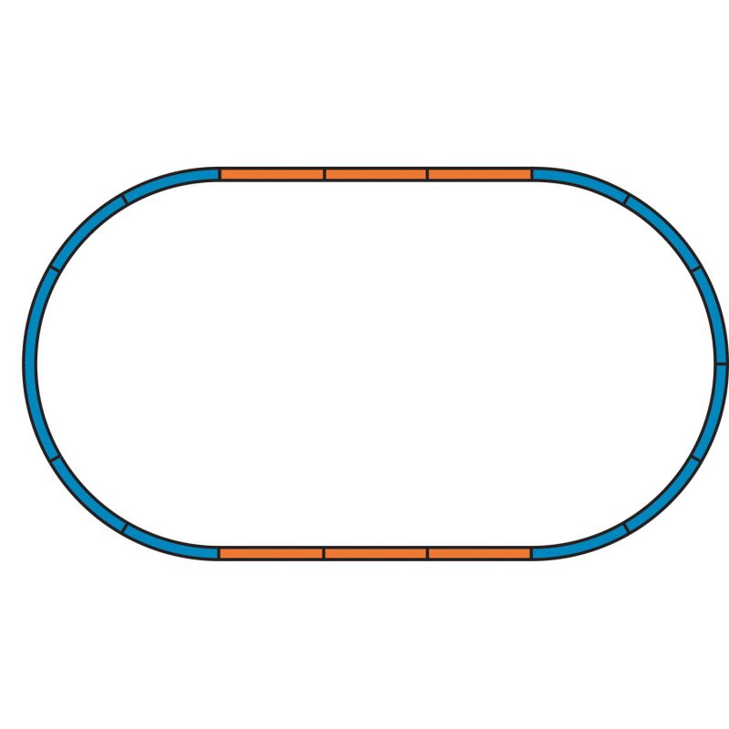 PIKO 55365 Ágyazat szett kezdőkészlet oválpályájához (Piko A sínrendszer), + 4 db egyenes ágyazat