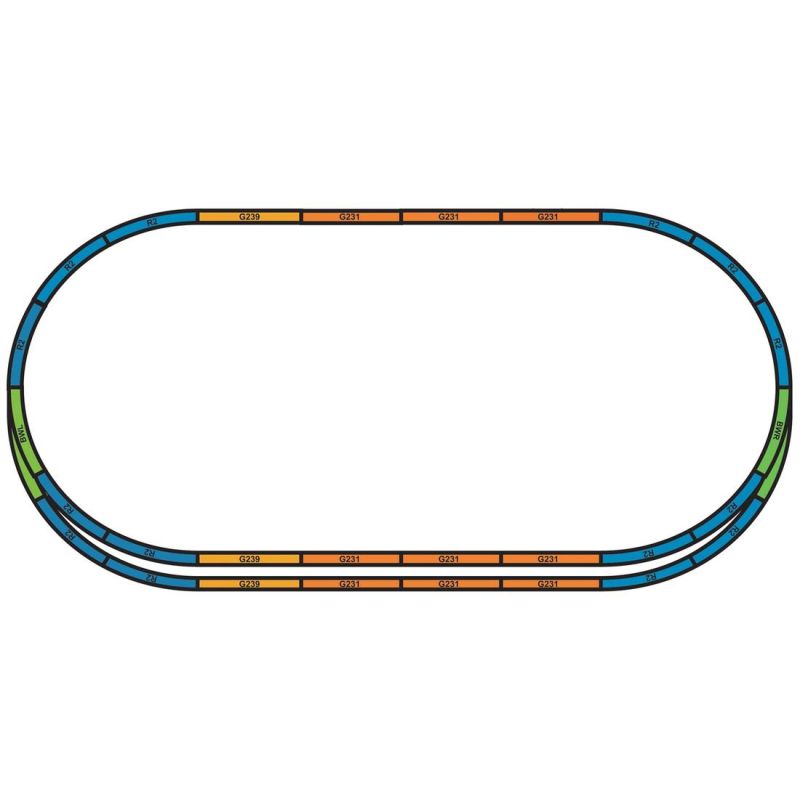 PIKO 55367 Ágyazat szett kezdőkészlet belsőíves oválpályájához (Piko A sínrendszer, A+E sínszett)
