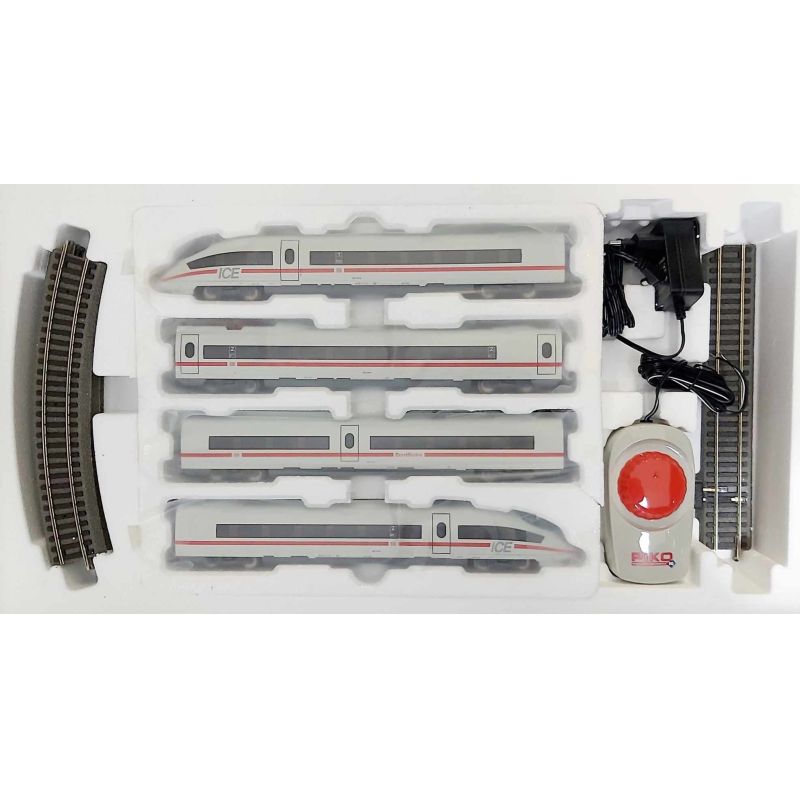 PIKO 57196 Kezdőkészlet, ICE 3 motorvonat, DB AG V, ágyazatos sínnel