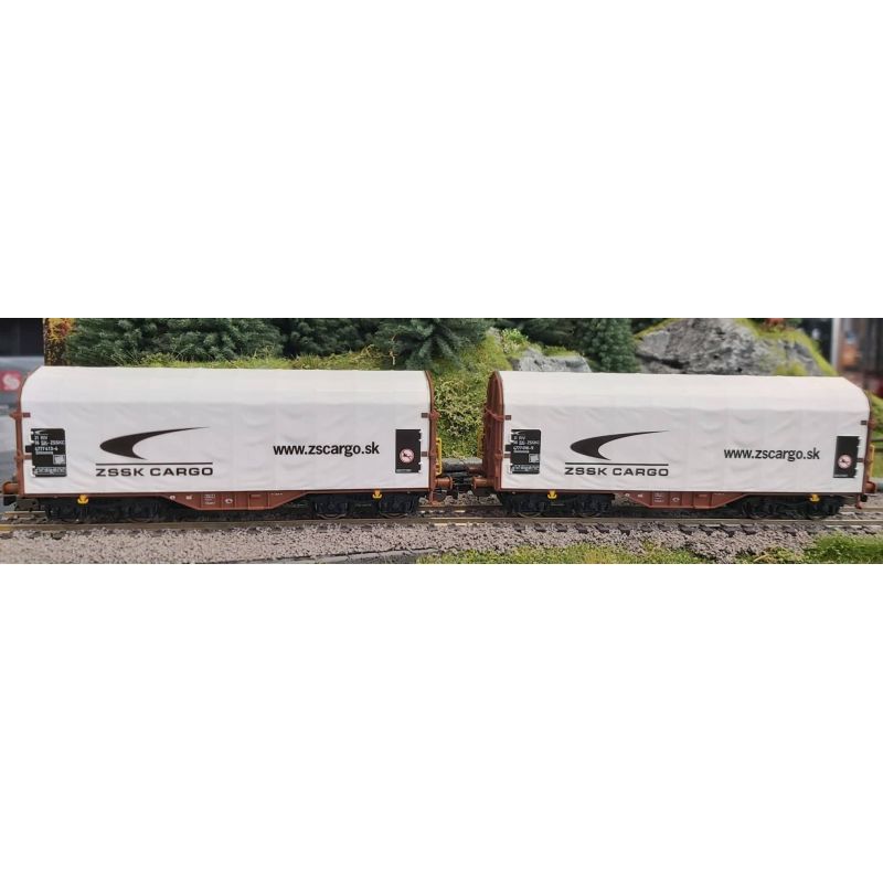 PIKO 58258 Eltolható oldalfalú ponyváskocsi készlet, Shimmns, ZSSK VI