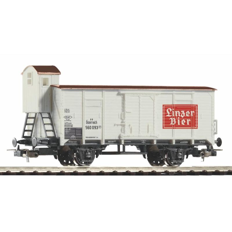PIKO 58947 Sörszállító zárt teherkocsi fékházzal G02, Linzer Bier, ÖBB III