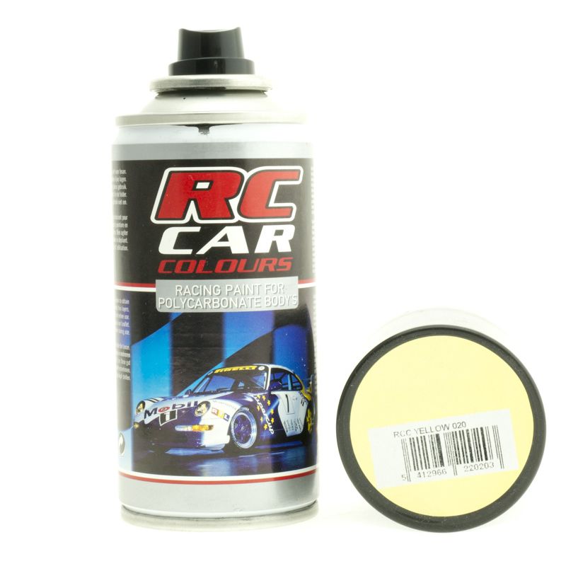 RC autó karosszéria festék világos sárga, spray