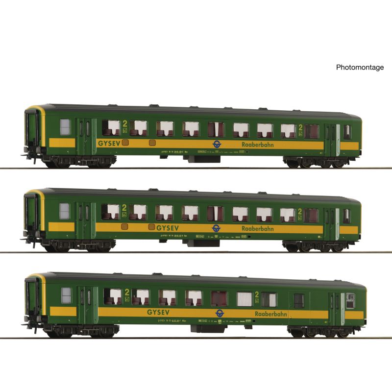 Roco 6200086 Személykocsi készlet, Schlieren, Bpz + BDpz, GySEV V-VI