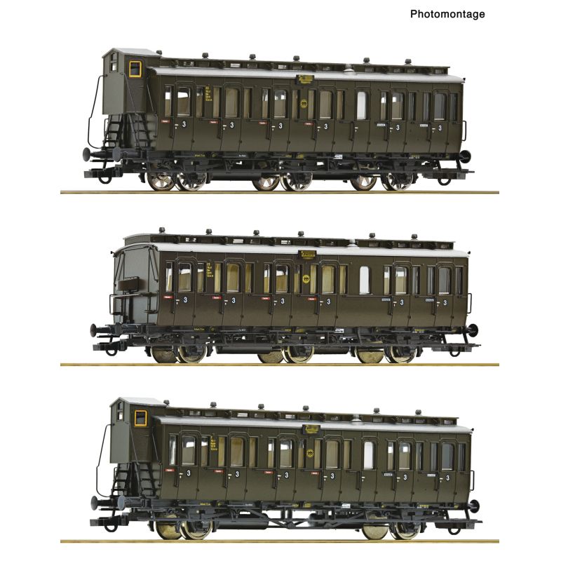 Roco 6200254 Oldalfellépős személykocsi készlet, DRG II